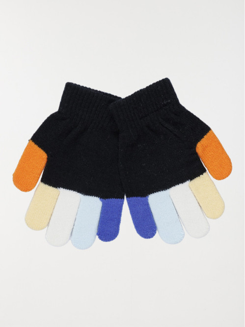 Gants coloris noir garçon