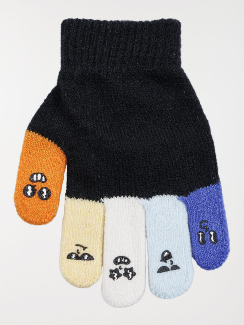 Gants coloris noir garçon