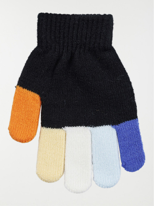 Gants coloris noir garçon