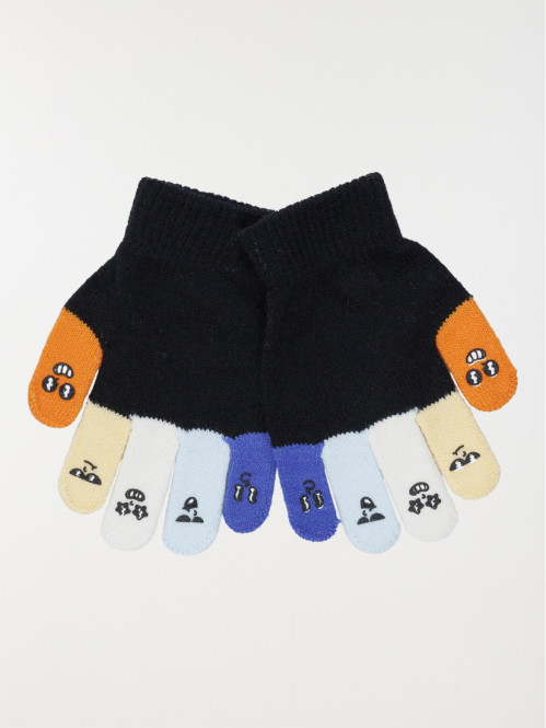 Gants coloris noir garçon