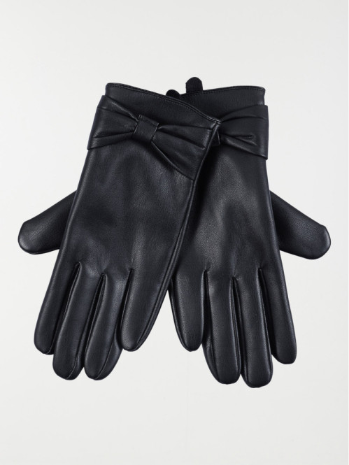 Gants noeuds noirs femme