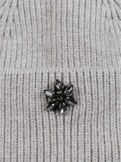 Bonnet gris clair chiné...