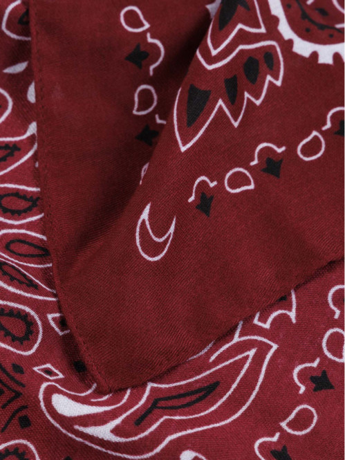 Foulard motif bandana lie de vin femme Foulard motif bandana lie de vin femme