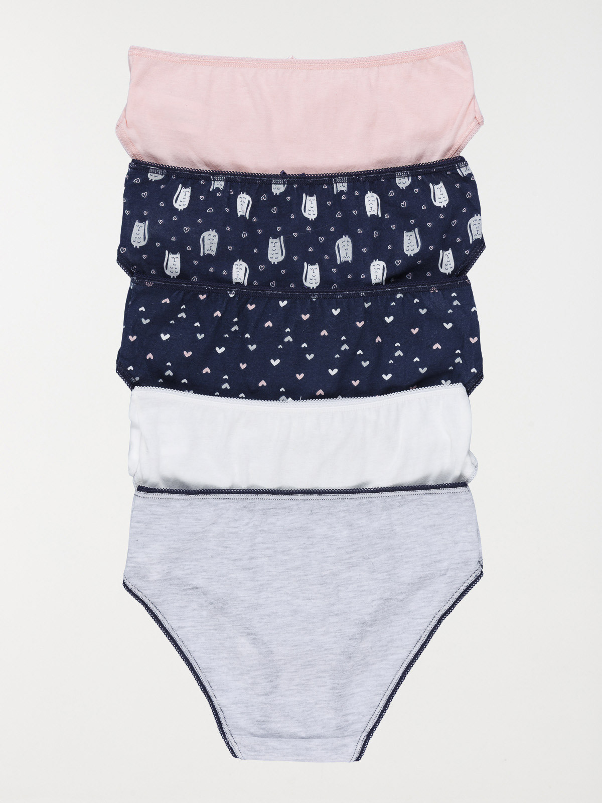 Lot de 5 slips chats fille Lot de 5 slips chats fille