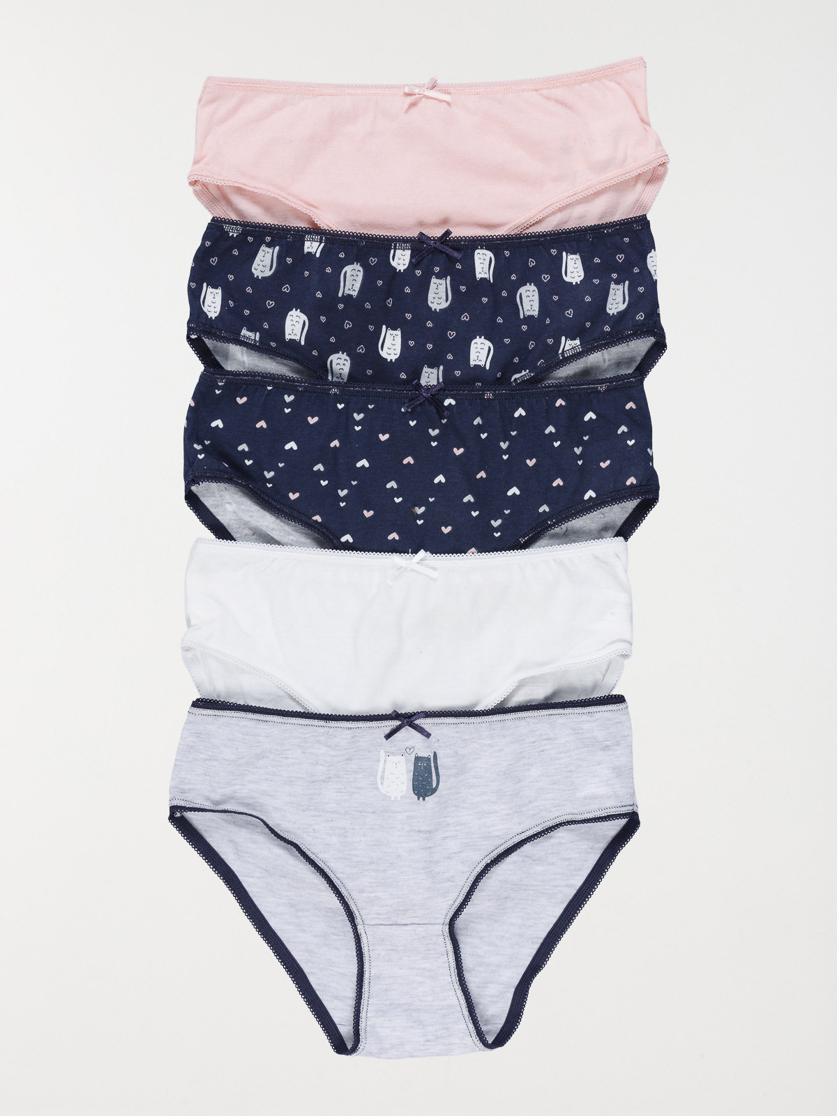 Lot de 5 slips chats fille Lot de 5 slips chats fille