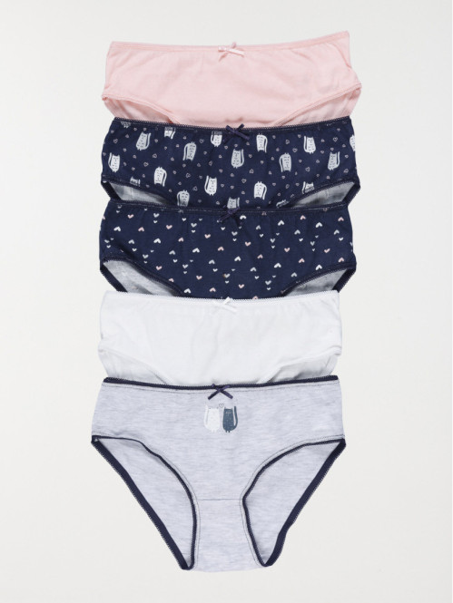 Lot de 5 slips chats fille