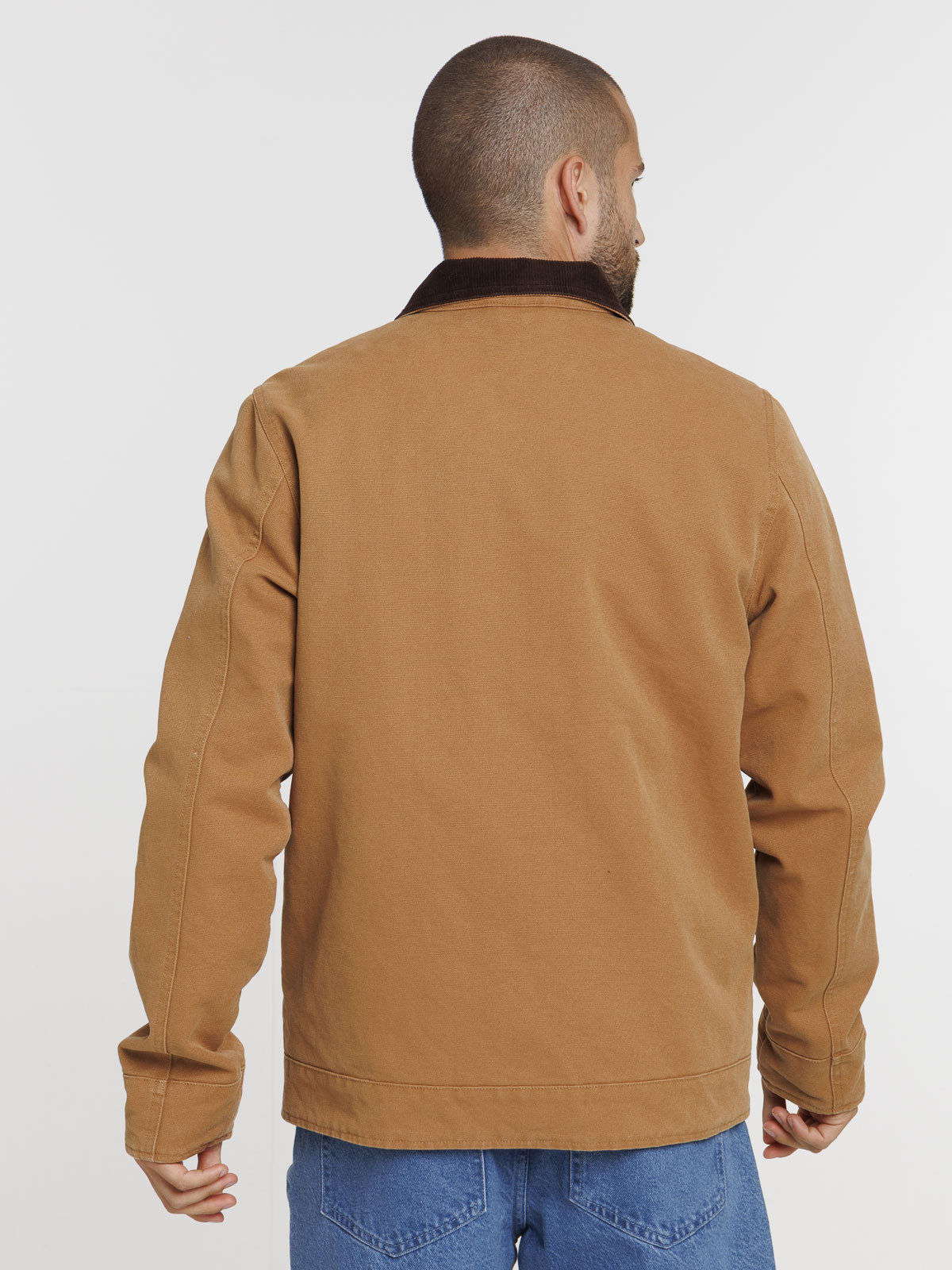 Blouson camel col velours homme