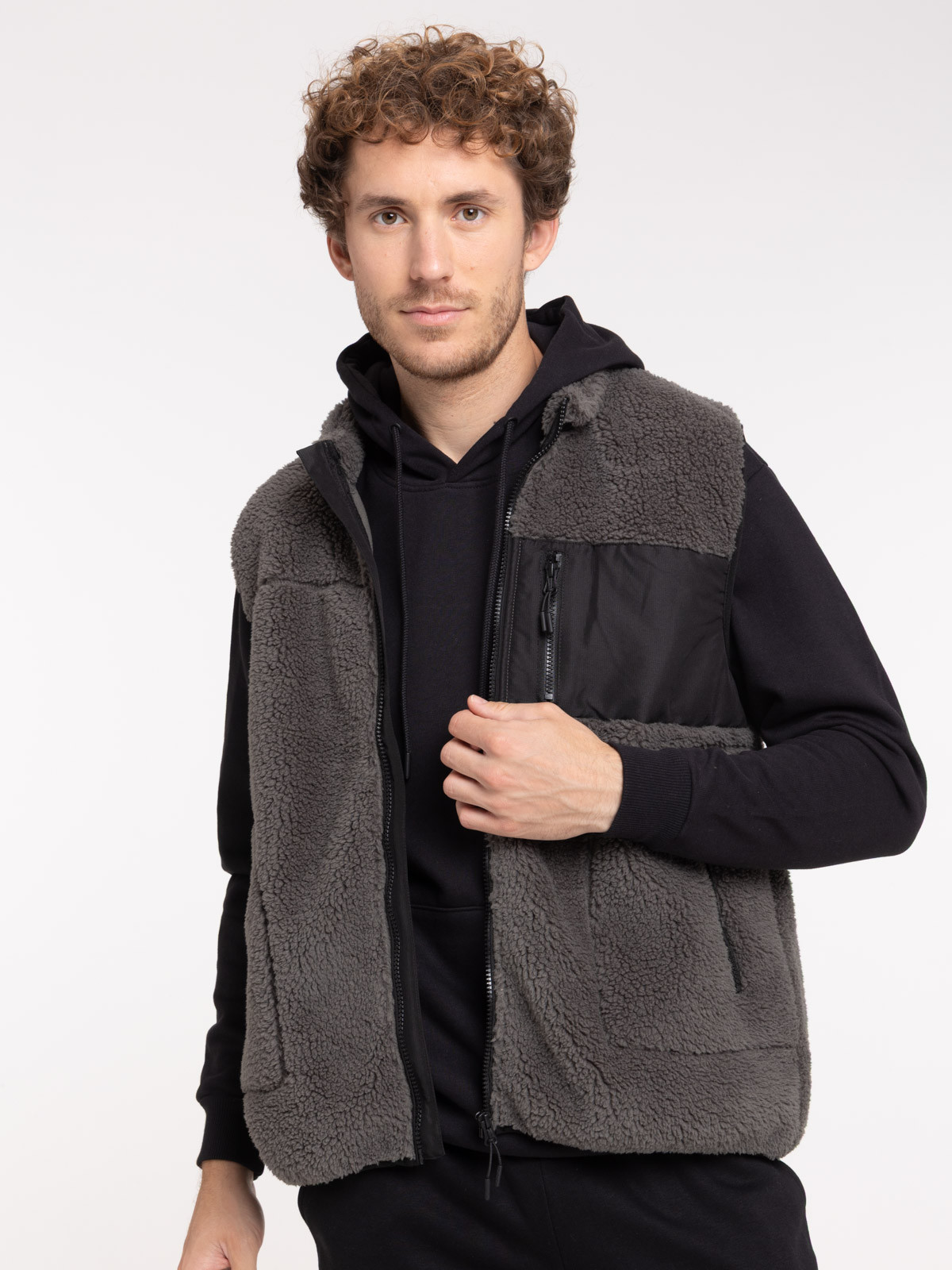 Veste col montant sans manches homme