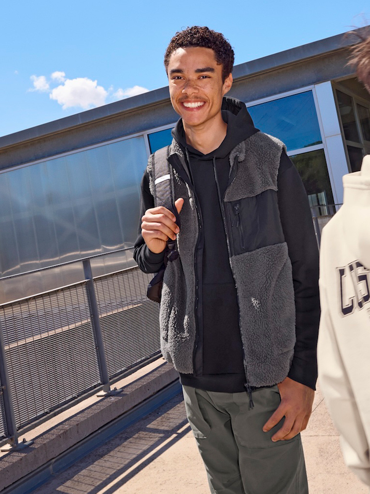 Veste col montant sans manches homme