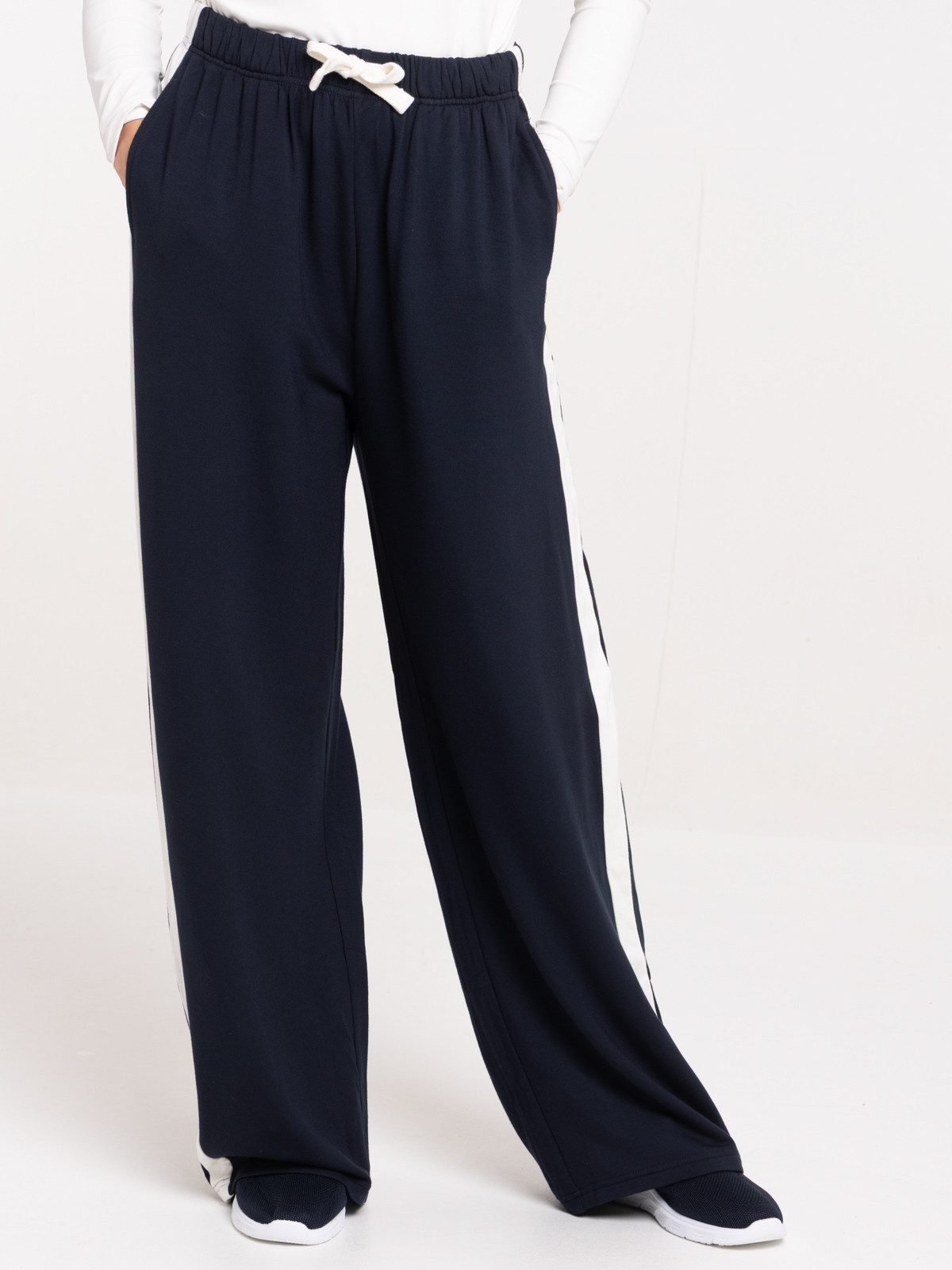 Pantalon large marine navy femme