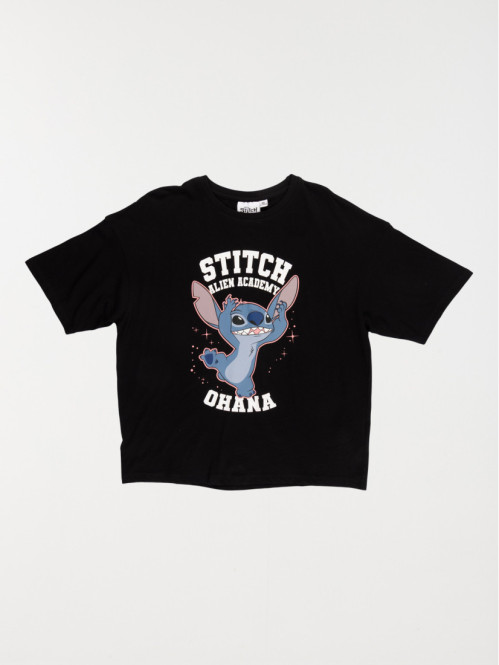 Tee-shirt Stitch noir fille...