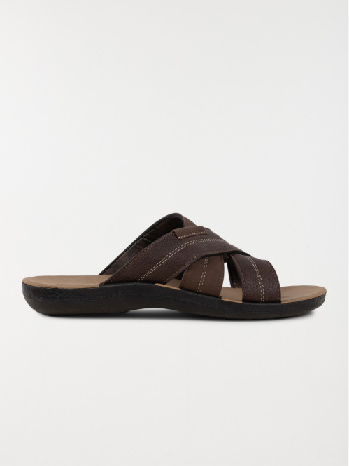 Mules marron brides croisées (41-46)