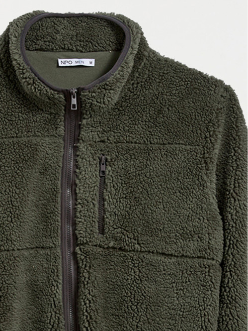 Sweat col montant kaki homme Sweat col montant kaki homme