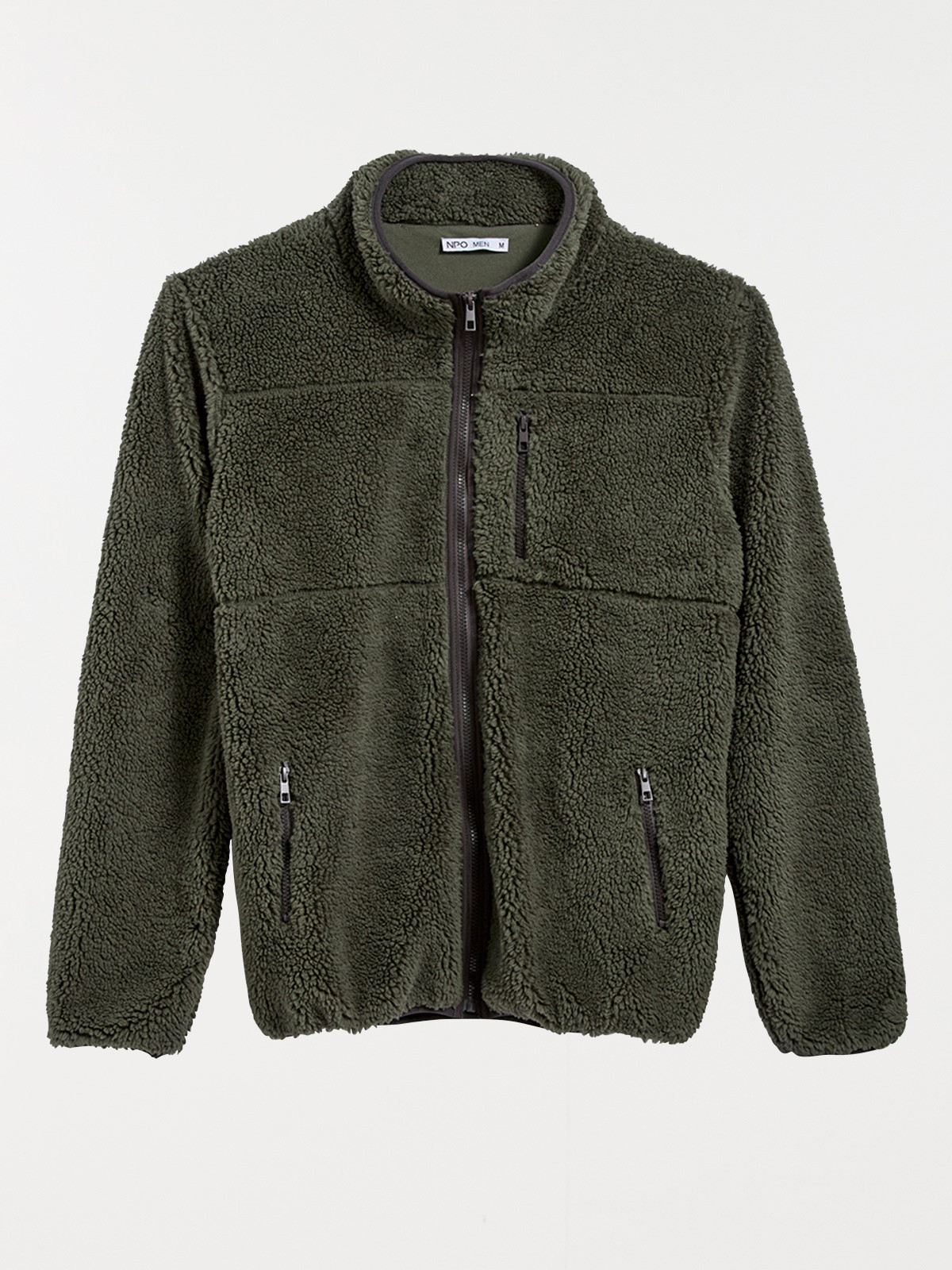 Sweat col montant kaki homme
