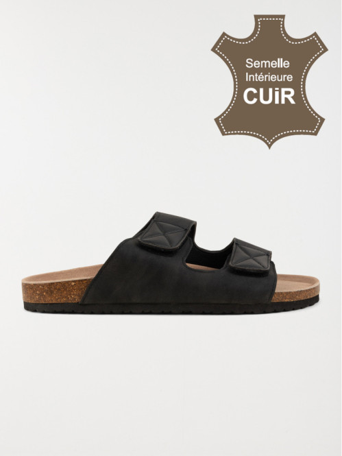 Mules noires à scratchs homme (41-46)