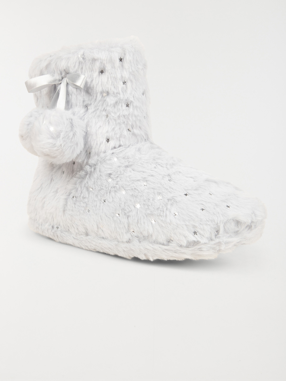 Chaussons forme botte gris femme (36-41)