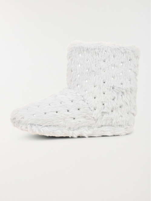 Chaussons forme botte gris femme (36-41)