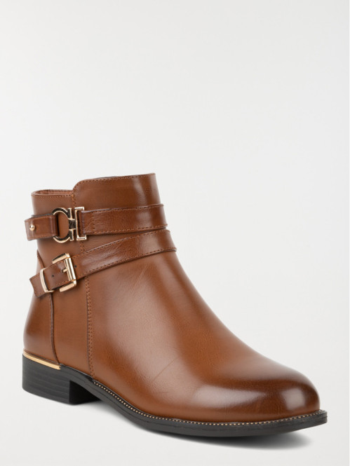 Bottines femme brides marrons (36-41)