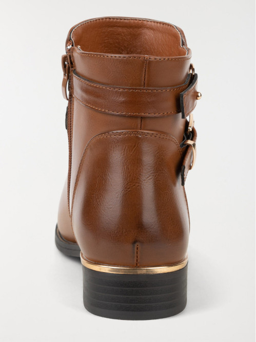 Bottines femme brides marrons (36-41)