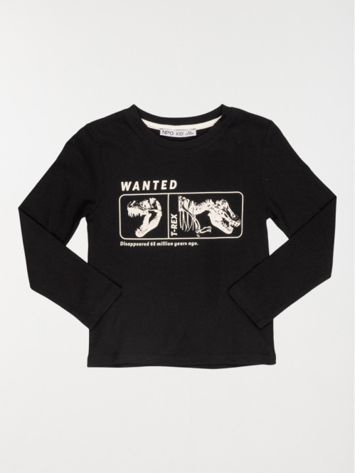 T-shirt dinosaure noir garçon (3-12A)