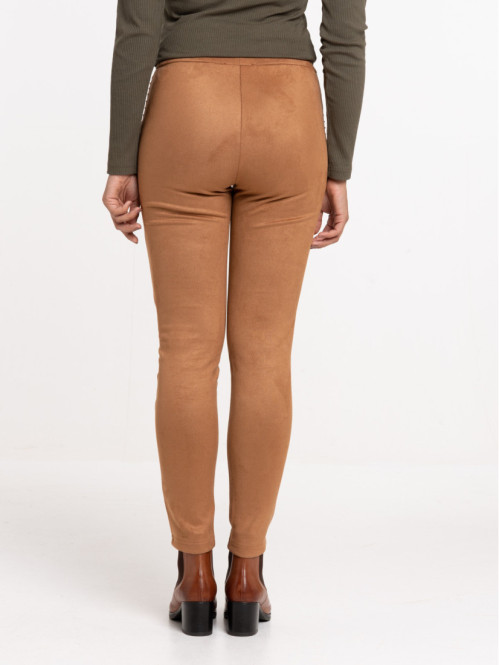 Legging suédine camel femme