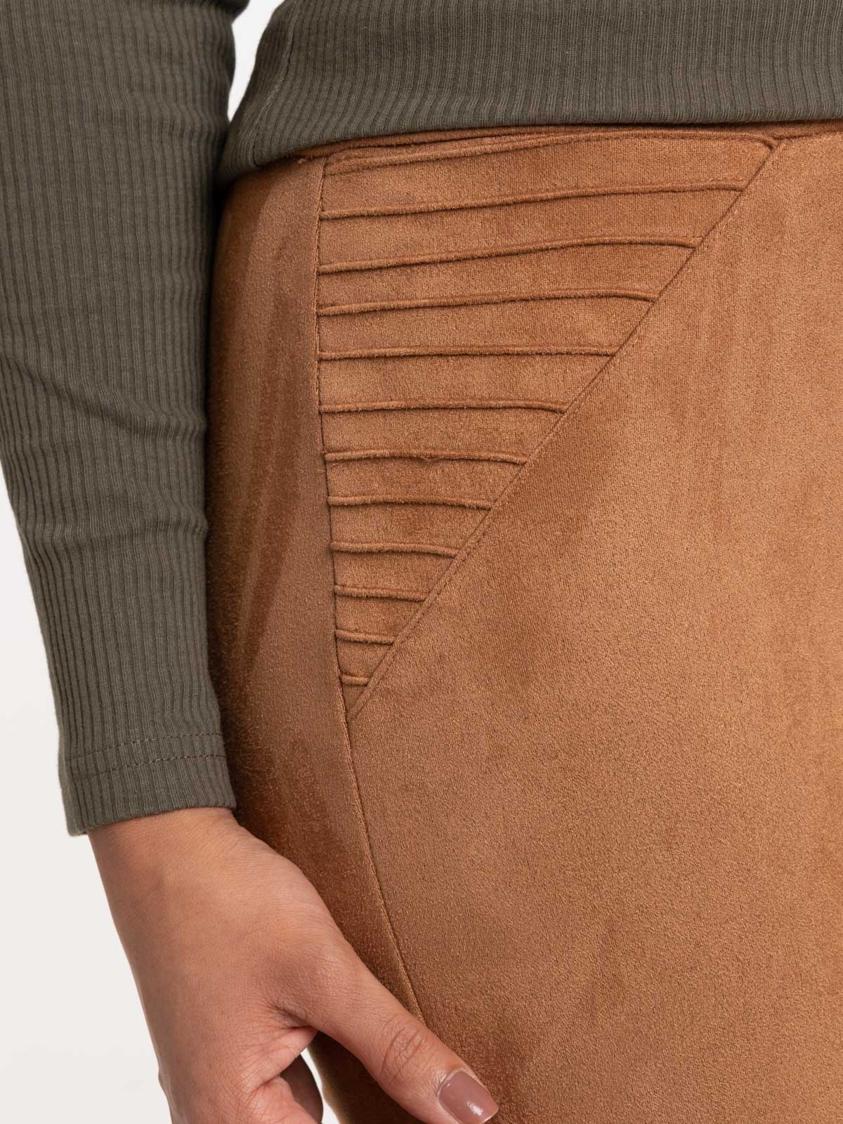 Legging suédine camel femme