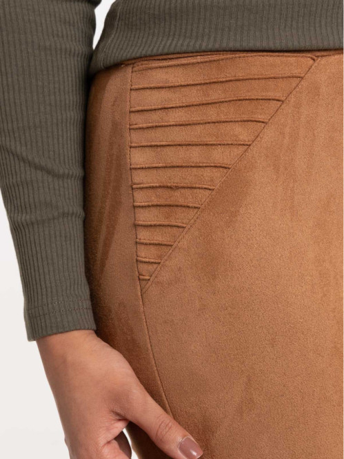 Legging suédine camel femme