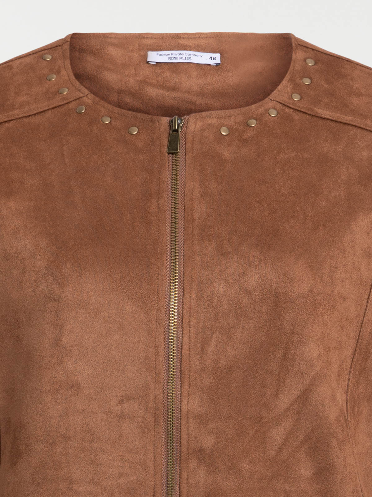 Veste suédine camel grande taille femme
