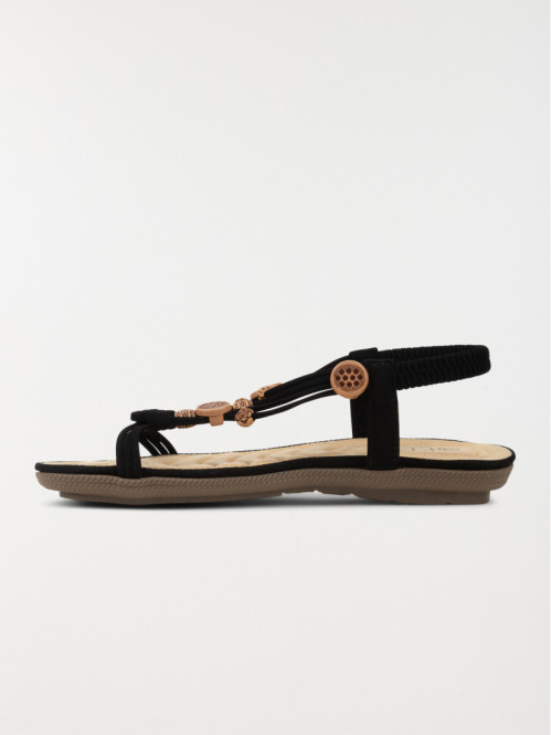 Sandales perles noir femme...