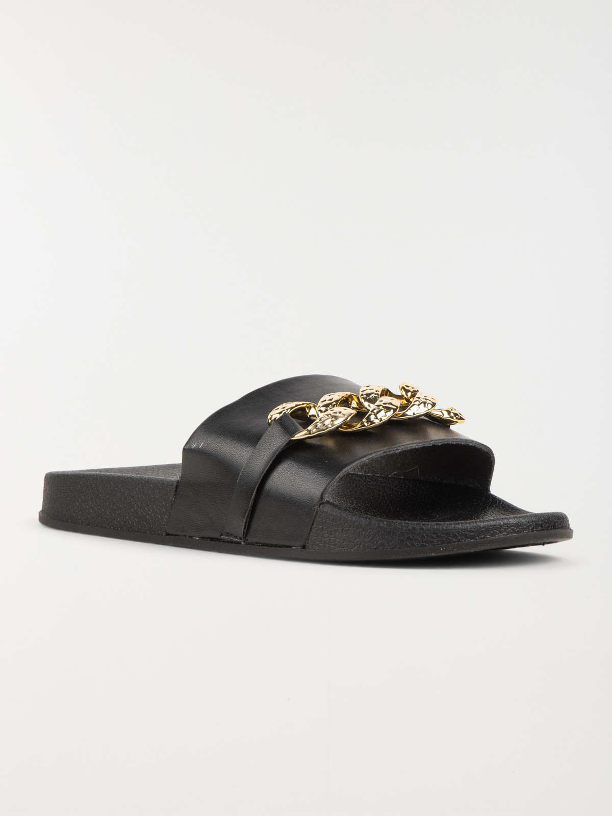 Claquettes noires chaîne femme (36-41) Claquettes noires chaîne femme (36-41)