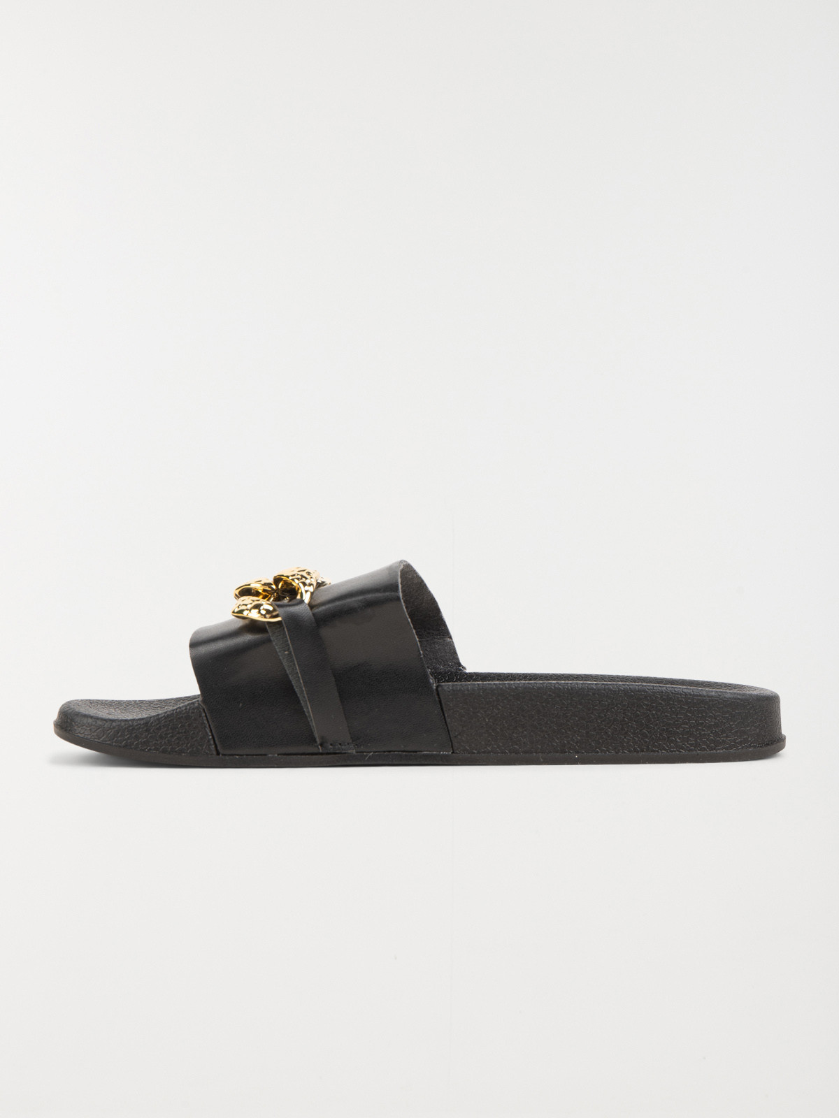 Claquettes noires chaîne femme (36-41) Claquettes noires chaîne femme (36-41)