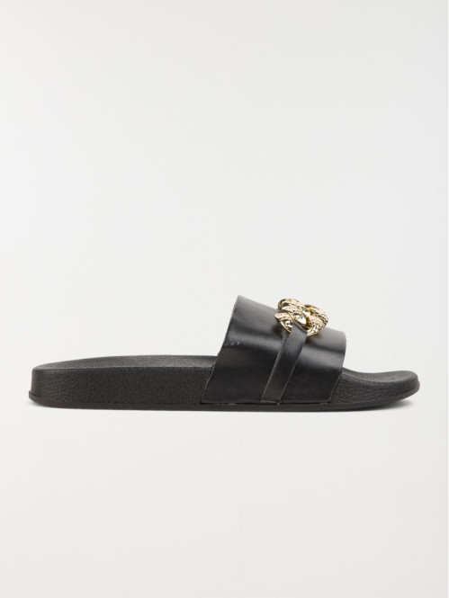 Claquettes noires chaîne...