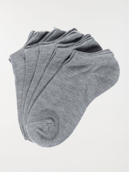 Lot de 5 paires socquettes unies garçon