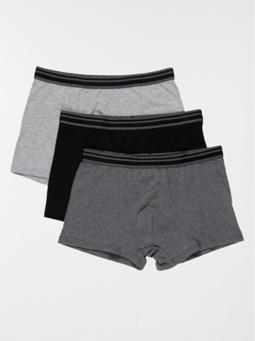 Lot de 3 boxers gris homme