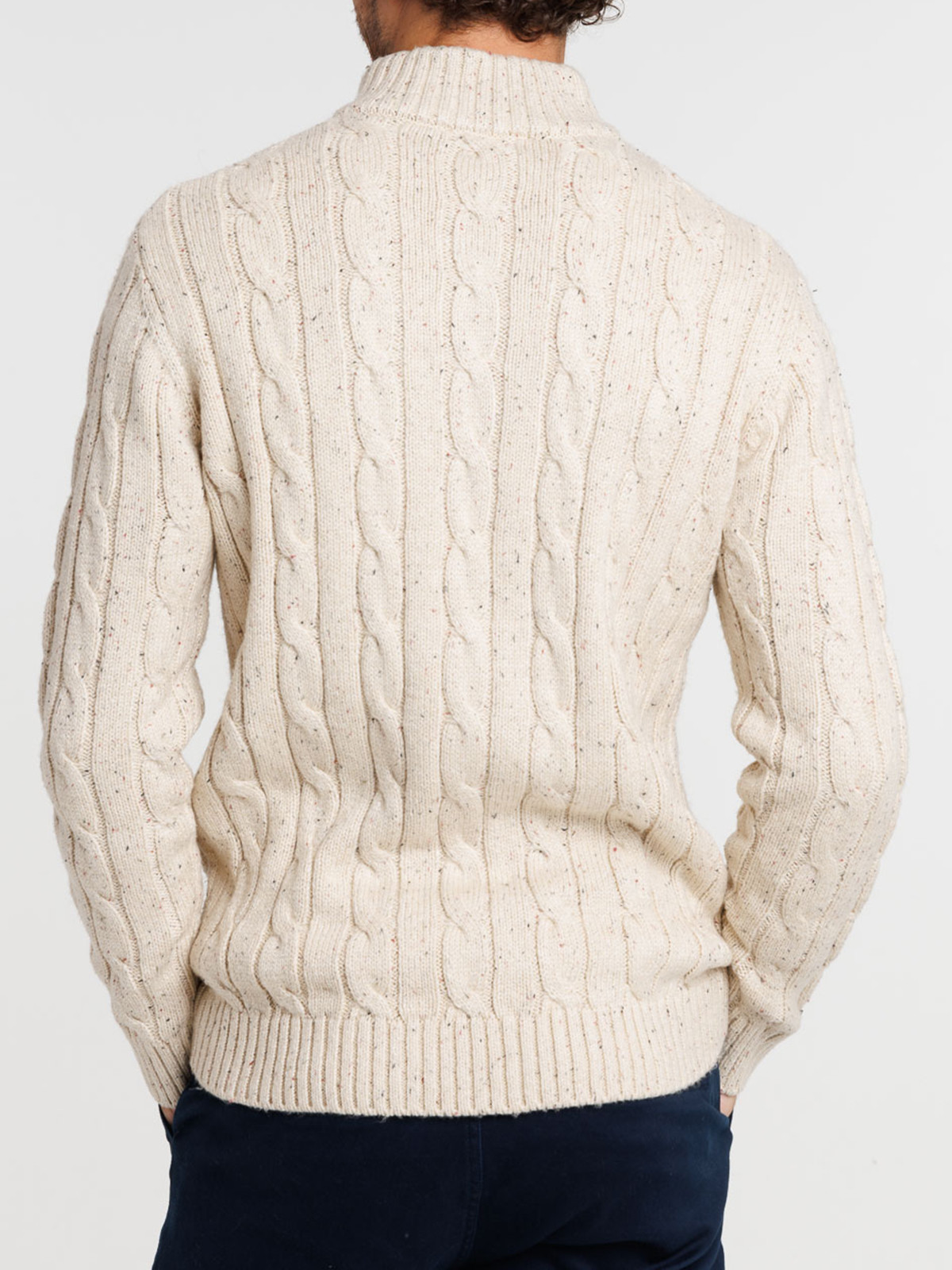 Pull col montant maille torsadée homme Pull col montant maille torsadée homme