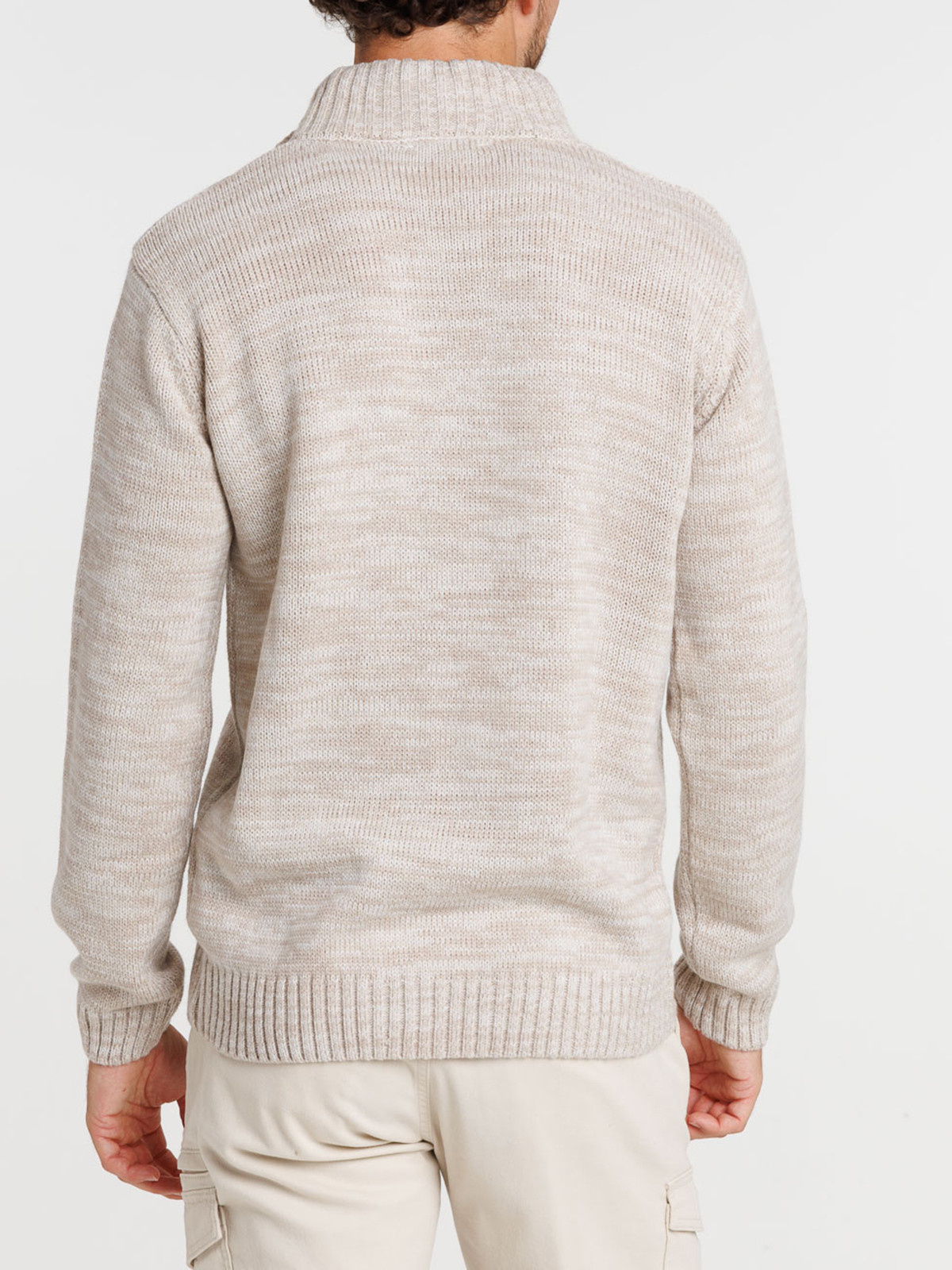 Pull col montant boutonné homme