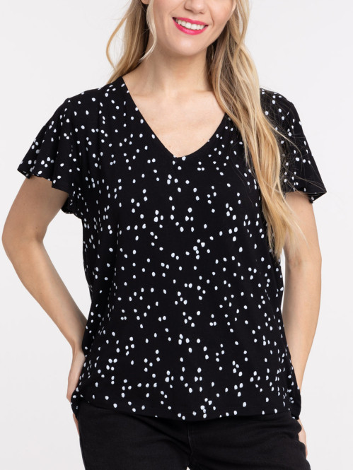 Tee-shirt imprimé pois femme