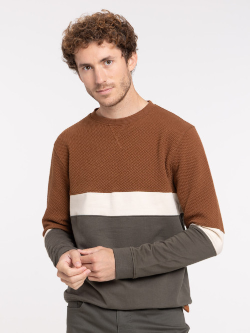 Sweat tricolore col rond homme