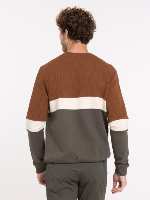 Sweat tricolore col rond homme