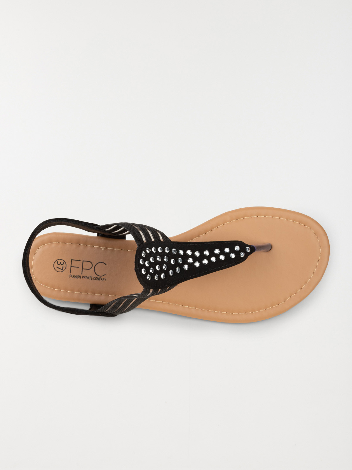 Nu pieds strass femme noir 37 42