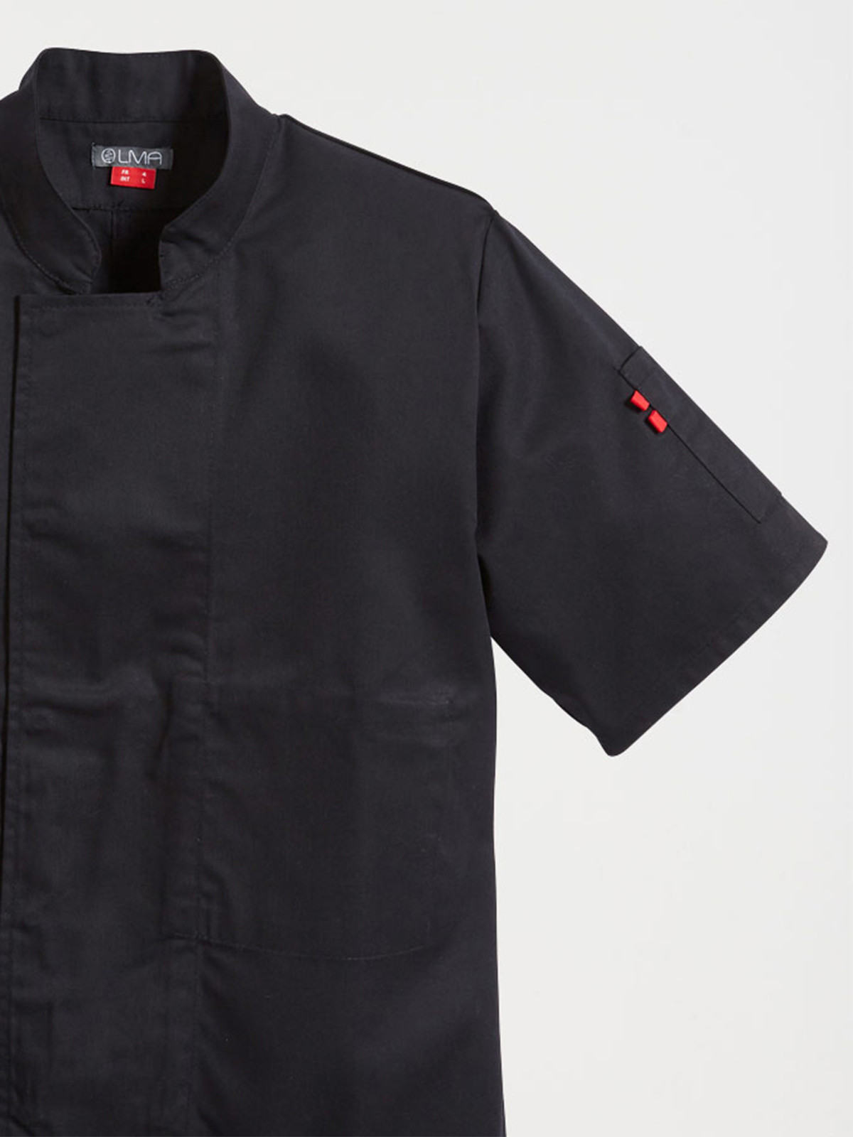 Veste de cuisine noire manches courtes