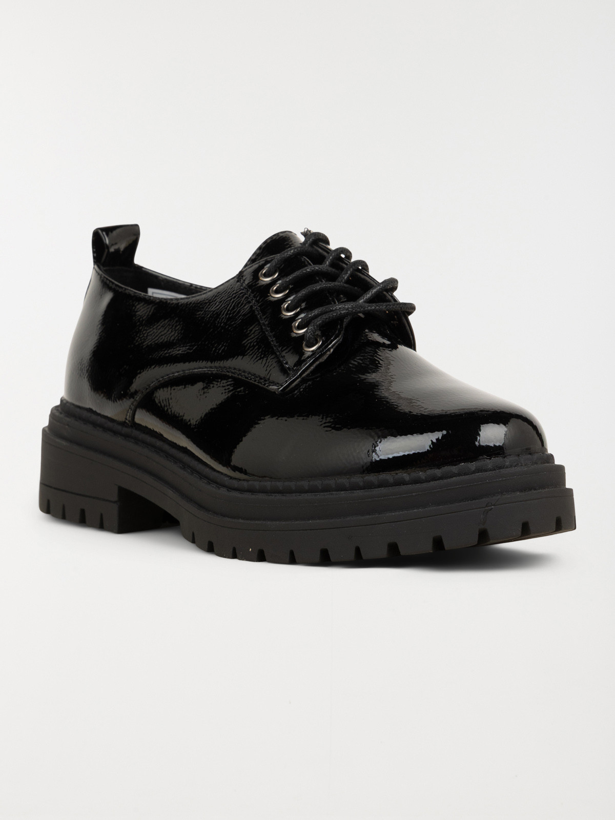 Derby noire vernie femme (36-41)