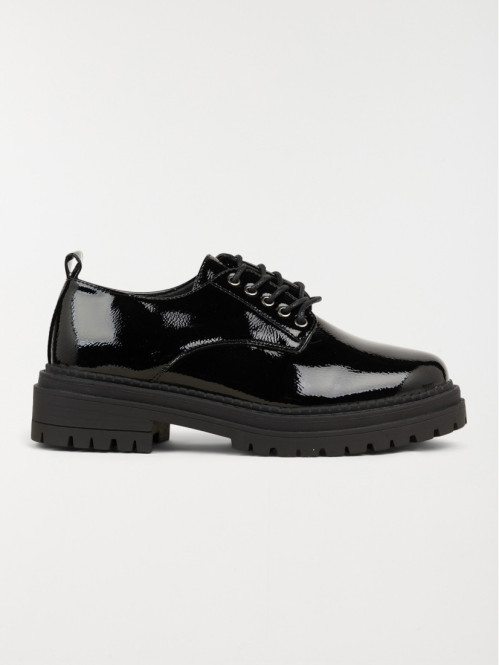 Derby noire vernie femme (36-41)