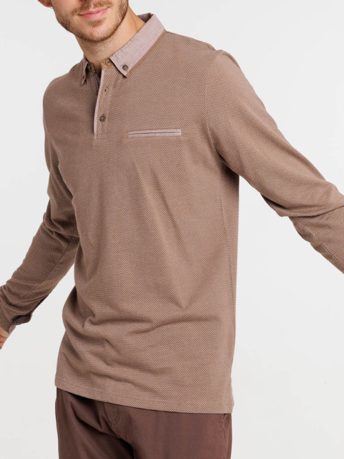 Polo homme coloris mocca latte