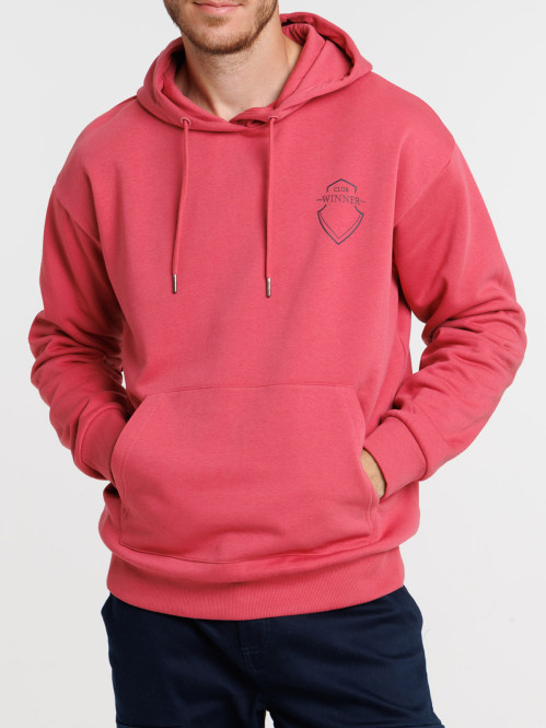 Sweat homme à capuche tomette