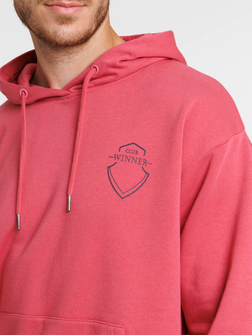 Sweat homme à capuche tomette