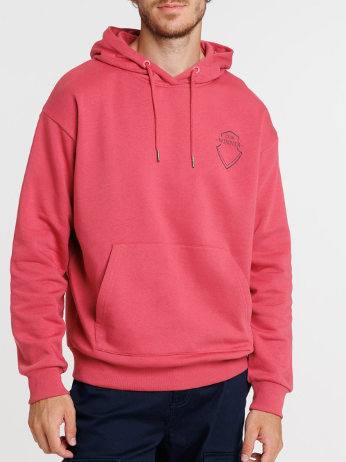 Sweat homme à capuche tomette