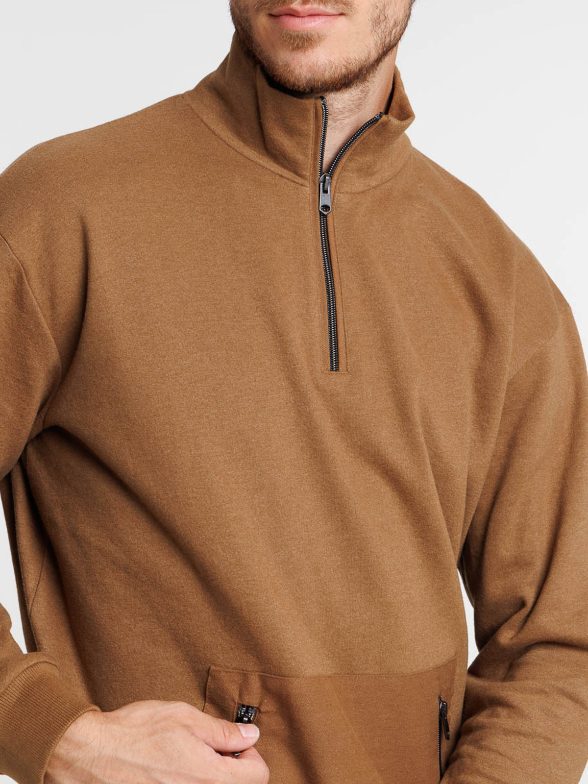 Sweat col montant zippé homme