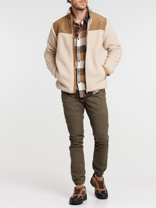 Sweat zippé sherpa homme