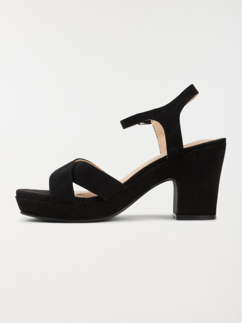 Sandale à talon femme noir...